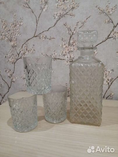 Графин хрустальный СССР и 3 бокала