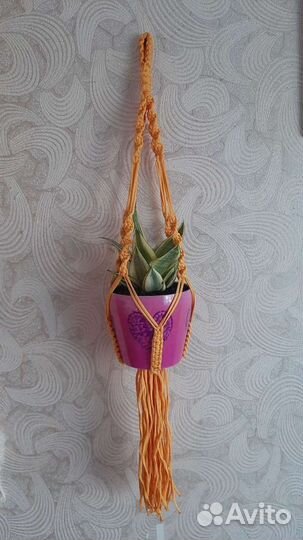 Кашпо подвес для цветов макраме