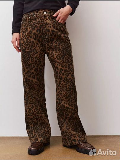 Джинсы леопард