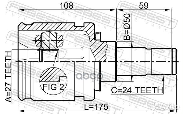 ШРУС внутренний левый toyota camry ACV30/MCV30