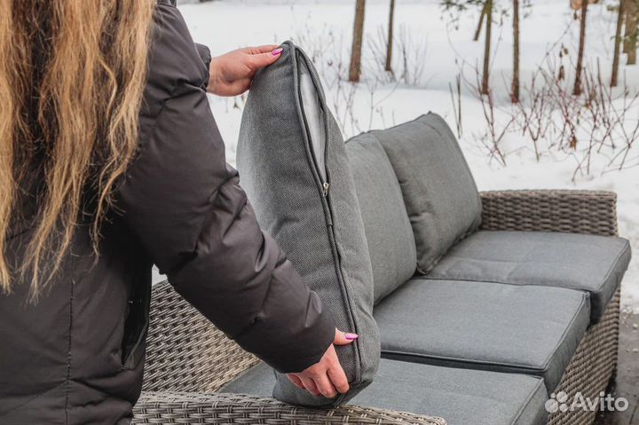 Мебель из ротанга комплект серый zoya