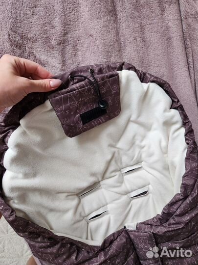 Зимний конверт в коляску + муфта варежки