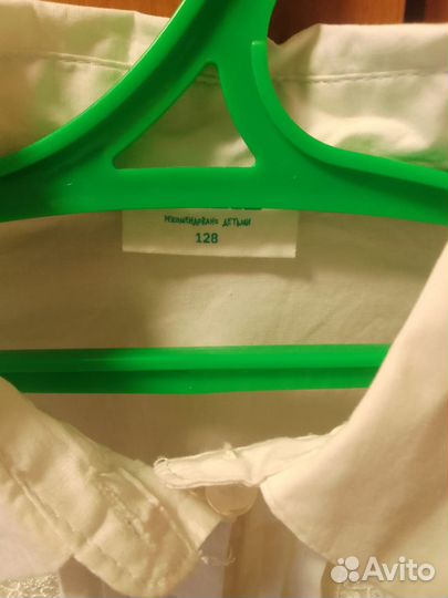 Блузка белая для девочки 128