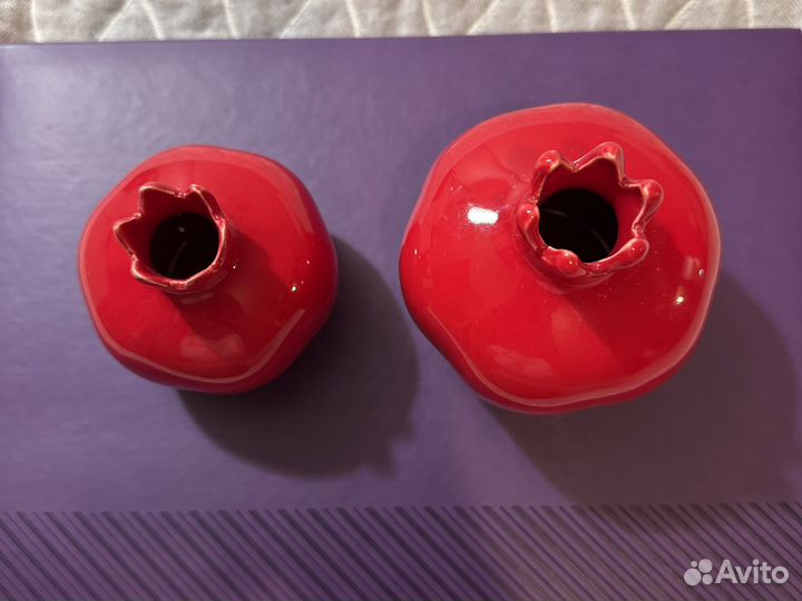 Ваза керамика Гранат красный ручн работа