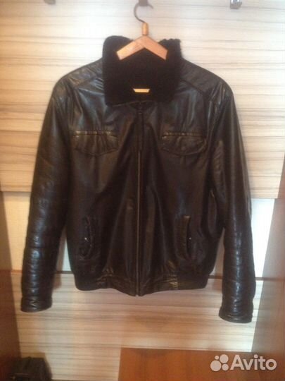 Куртка кожанная мужская на мутоне