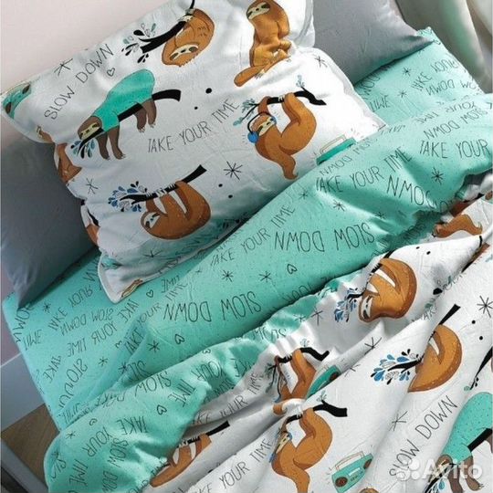 Постельное бельё 1.5сп Павлинка 'Ленивцы' 145х215