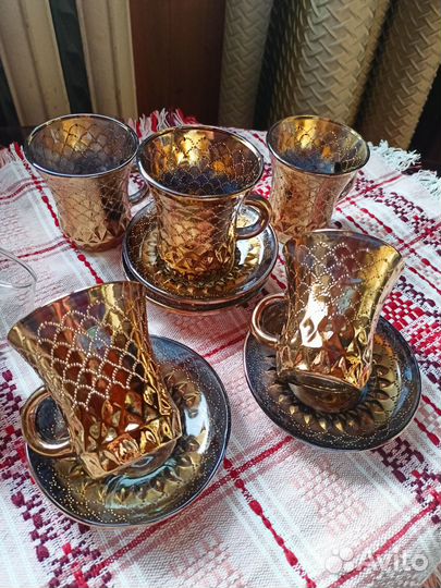 Посуда СССР цветное стекло