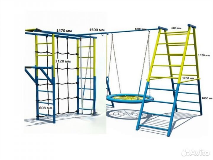 Уличный sport комплекс, тренажер, качели гнездо