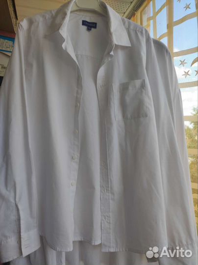 Мужская рубашка белая бу 152 см