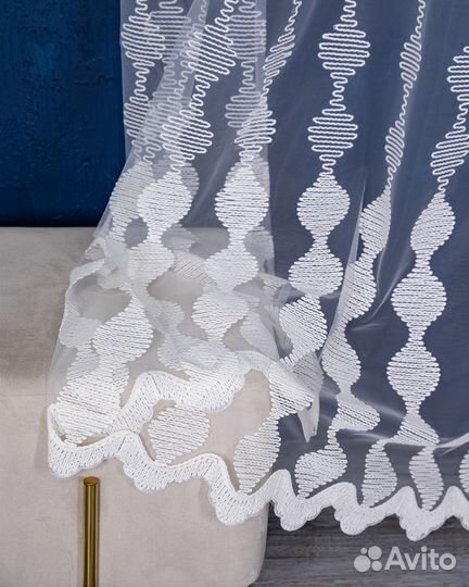 Тюль дентель Капель готовый на окна пошив