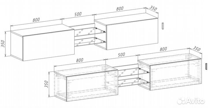 Тумба под тв Алаида + Два пенала