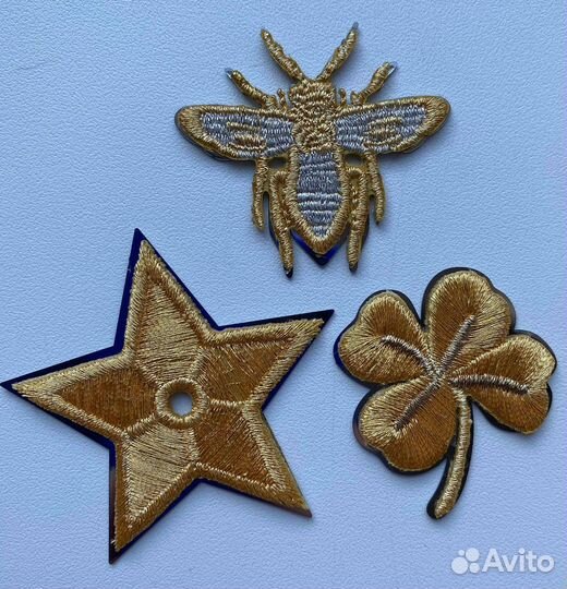 Dior наклейка металл ткань набор 3 шт