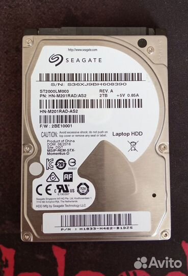 Жесткий диск 2Tb (2000 Гб) Seagate ST2000LM003 2.5