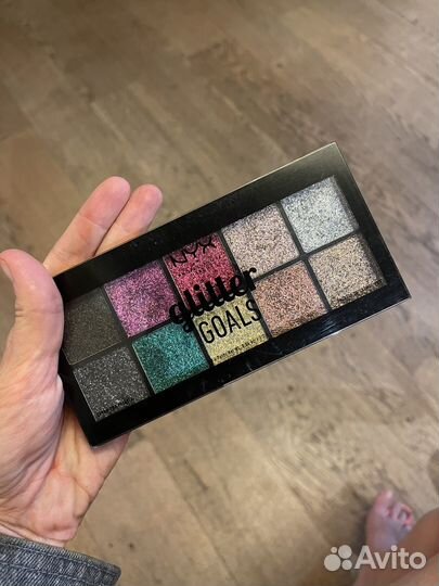 Nyx glitter goals палетка тени оригинал