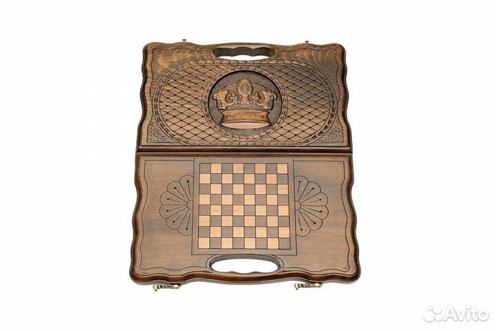 Нарды и шашки резные Шапка Мономаха 31 х 36 см бук Армения 62668