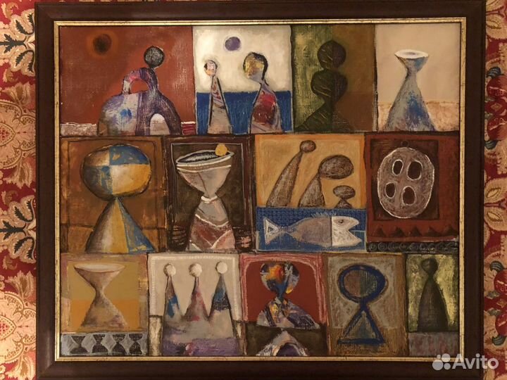 Картина «Композиция знаковая» 1999г. Гарифуллин Ра