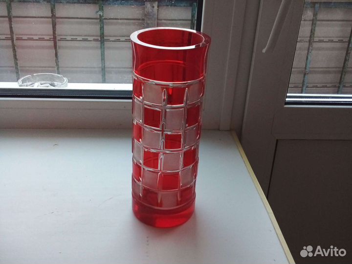 Ваза цветной хрусталь