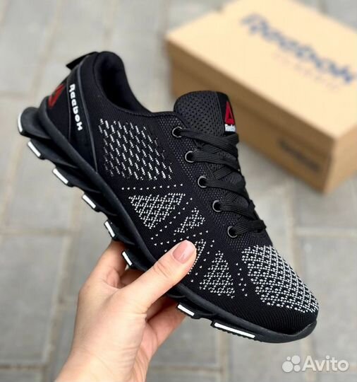 Кроссовки reebok новые сетка черно-белые 41-45