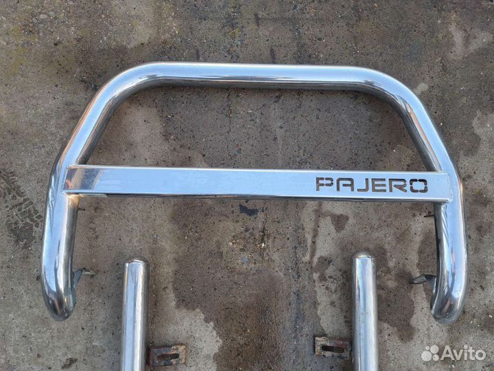 Кенгурятник и трубы хром на pajero 2