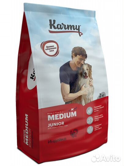 Сухой корм Karmy Medium Junior (индейка)