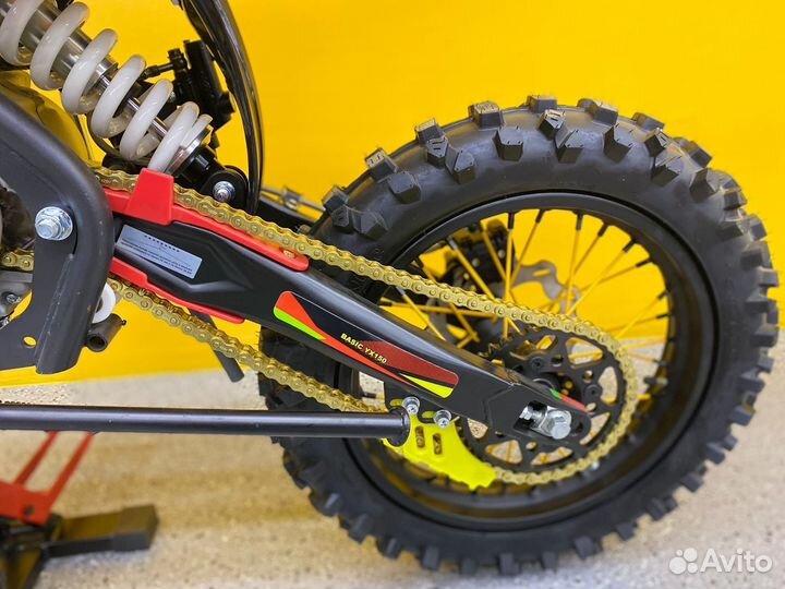 Питбайк Kayo YX150 желто-красный