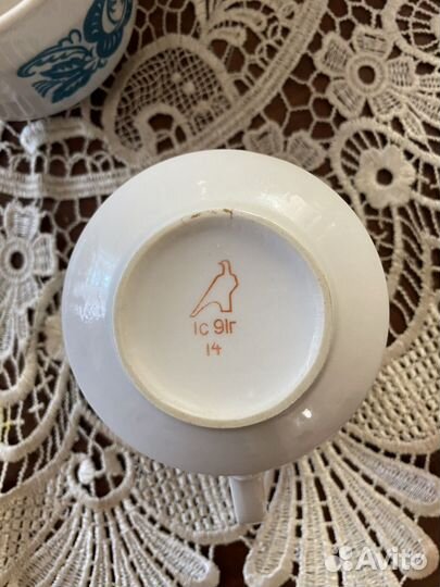 Фарфоровый чайный сервиз золотая лента Вербилки