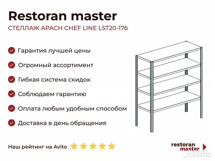 Стеллаж apach chef line LST20-176