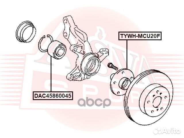Ступица колеса перед прав/лев tywhmcu20F asva