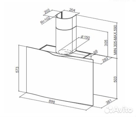 Вытяжка faber 110.0324.952 veil WH corian A90