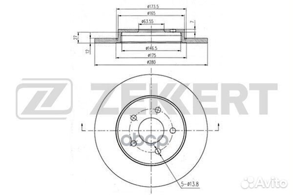 Диск торм. зад. Ford Mondeo III 00- Jaguar X-T