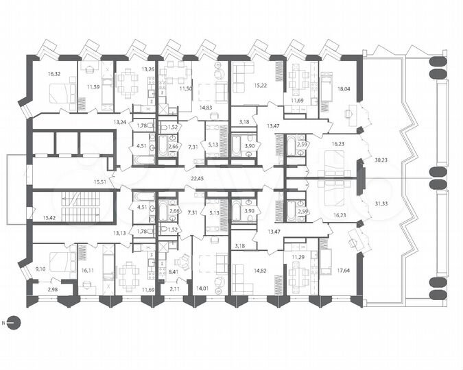 3-к. квартира, 93,4 м², 13/22 эт.