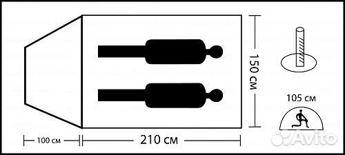 Палатка однослойная 2х и 3х местная