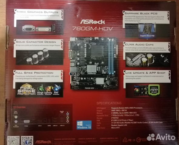 Материнская плата ASRock 760GM-HDV купить в Хабаровске | Электроника ...