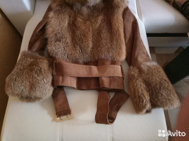 Куртка лиса с замшей