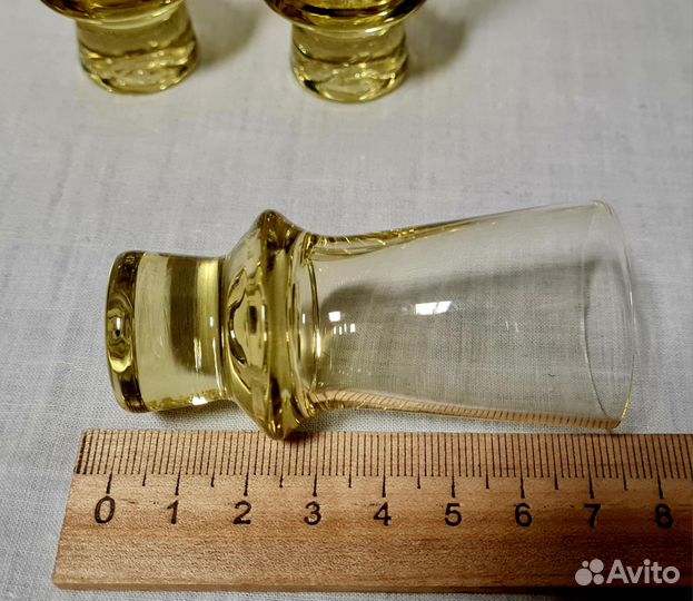 Стопки Рюмки Цветное стекло Жёлтые СССР 10 штук