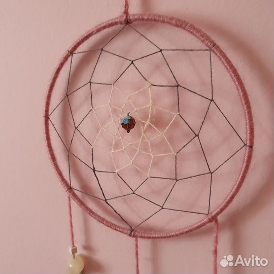 Ловец снов из натуральных материалов / розовый