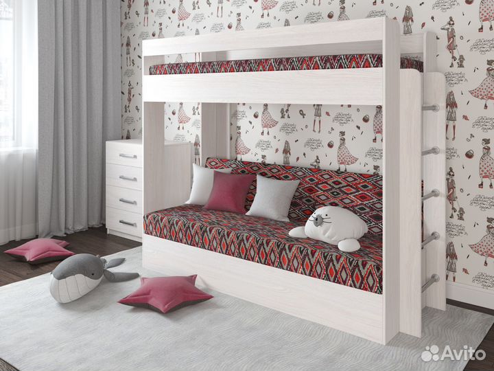 Кровать двухъярусная с диваном Лаворо