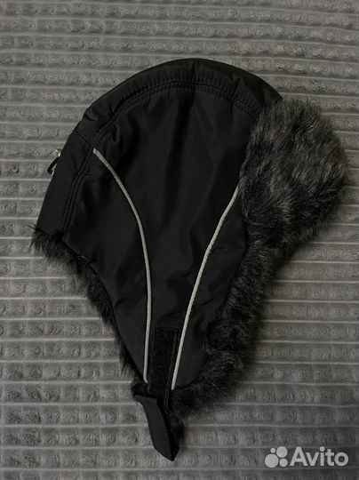 Шапка ушанка зимняя черная для мальчика