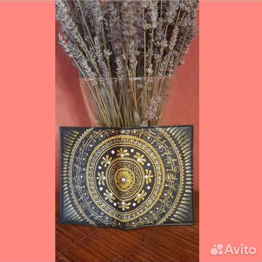 Обложка на паспорт кожаная, ручная работа