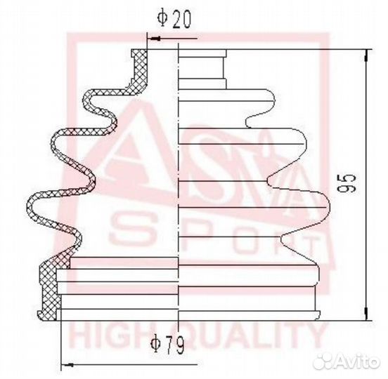 Asva asbt-2059 Пыльник шруса (комплект без смазки)
