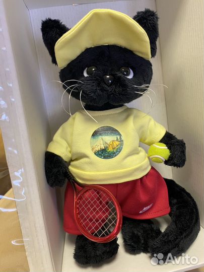 Котик- теннисист авторская мягкая игрушка