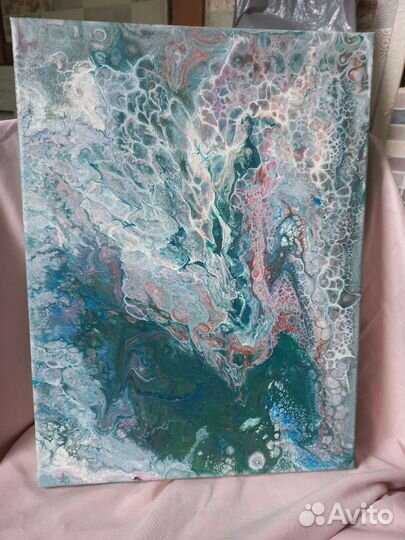 Картины флюид арт на холсте