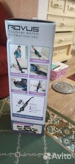 Беспроводной пылесос c аквафильтром rovus цунами