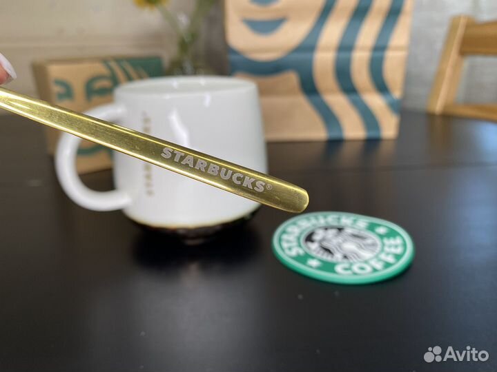 Кружка starbucks старбакс новая + ложка набор