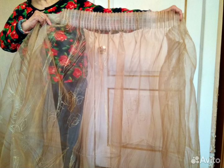 Тюль цвет капучино