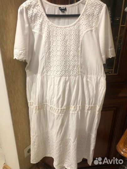 Платье белое хлопковое 46/48