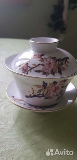 Чайная пара с крышкой (фарфор CHN&CHN ) новая