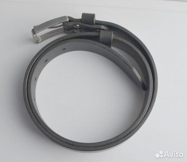 Ремень мужской из натуральной кожи черного цвета