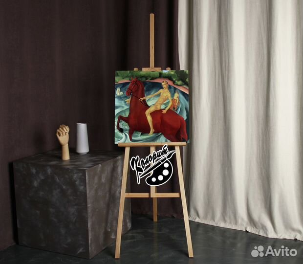 Картина Купания красного коня 50х50см на холсте