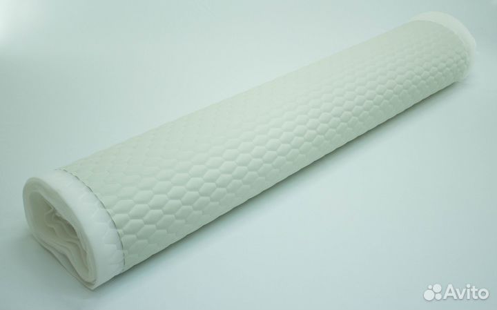 Стеганая экокожа белая с белыми сотами